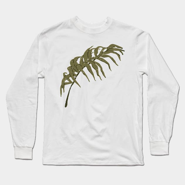 Palm leaf sticker Long Sleeve T-Shirt by Yurapura